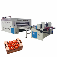 Chargeur de chaîne de carton semi-automatique Boîte en carton ondulé à pizza 2 couleurs Impression flexo Rainurage Prix de la machine de découpe rotative