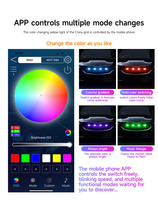Grille d'éclairage de calandre RVB pour voiture APP Control 12V Led Grid Hood Light pour modifier les véhicules tout-terrain Jeep SUV Lampe de signalisation décorative