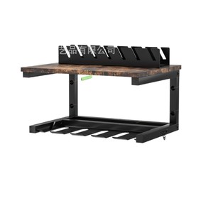 Wall Mounted Baseball Bat Storage Rack With Hat Holder And <b>Glove</b> Organizer Punch Free Design For Sports Equipment Storage - Product Image 1