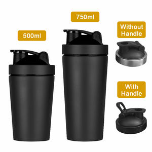 Botol pengocok <span class=keywords><strong>Protein</strong></span> Stainless Steel, cangkir pengocok <span class=keywords><strong>Protein</strong></span> logam dinding tunggal bebas BPA, anti bocor, 17 oz 25 oz - Product Image 3