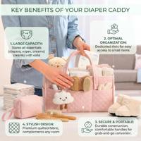 Panier portable pour bébé avec séparateurs amovibles, organiseur de couches matelassé, panier de rangement pour la chambre d'enfant
