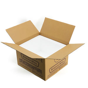 Boîte d'expédition isolée thermiquement pour aliments congelés Carton d'emballage isolé en polystyrène glacière avec boîte extérieure brune - Product Image 5