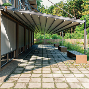 Structure <span class=keywords><strong>de</strong></span> pergola pliante en aluminium <span class=keywords><strong>de</strong></span> qualité commerciale, robuste, avec panneaux <span class=keywords><strong>de</strong></span> <span class=keywords><strong>toit</strong></span> en polycarbonate et pare-soleil réglable - Product Image 2
