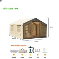 Tente de camping imperméable à gonflage automatique pour 3-4 personnes, installation instantanée |   Tente de style mongol en tissu Oxford quatre saisons, une chambre, pour l'extérieur