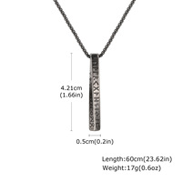 Colliers pendentifs vikings en acier inoxydable vintage à la mode, chaîne carrée en perles, collier pour homme, bijoux MGXL375