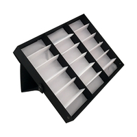 Boîte de rangement et présentoir pour lunettes à 18 compartiments, organisateur de lunettes de soleil noir, support de présentation personnalisable avec logo – Grande Vente