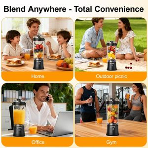 Licuadora Portátil para Batidos y Smoothies, Licuadora Personal Inalámbrica Recargable, Vaso Mezclador Eléctrico Personal - Product Image 6