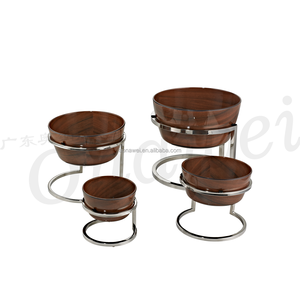 Dubai Arabic Hotel <span class=keywords><strong>Restaurant</strong></span> Supplies New Fancy Silver Metal Bread Food Fruit Servant Buffet Risers Stands for Catering Table - Product Image 4