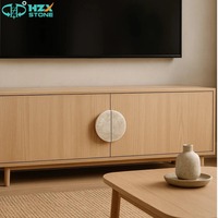 Poignée de porte de villa moderne en marbre HZX, sculptée à la main, personnalisée, de luxe, surface polie, durable, écologique