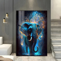 Fabrik-Großhandel Elefanten-Kunstposter HD-Gedruckte Wandkunst Schwebender Rahmen Kristallporzellan-Gemälde für Inneneinrichtung