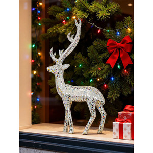 Mirror Mosaic <b>Reindeer</b> Statue Resin Custom Size <b>Christmas</b> Hotel Decoration Figurine - Product Image 5