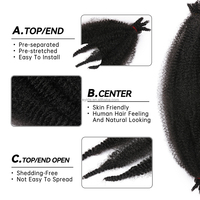 Gros Cheveux à Tresser Marley Bouclés Crépus Pré-Gonflés 16 et 24 Pouces, Extensions de Cheveux Crochet Afro Twist Pré-Séparées et Ressortantes