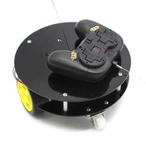 Kit de coche con control remoto, forma redonda negra, juguete educativo para niños, modelo de ensamblaje de ingeniería científica - Product Image 4