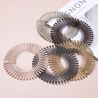 Peignes à cheveux circulaires extensibles en plastique souple Taimeng, populaires et faciles à utiliser, disponibles en tailles 12,5 cm/14,5 cm/15,5 cm, motif écaille de tortue