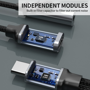 Câble audio universel 2.1 USB-C Type-C pour écouteurs, prise <span class=keywords><strong>jack</strong></span> 3,5 mm personnalisée, chargeur rapide PD60W, sortie DC, OTG, microphone, haut-parleur - Product Image 4