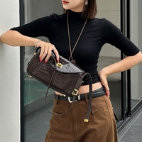 Sacs à main de créateurs de haute qualité en cuir véritable gaufré, sacs à main de luxe en cuir de vachette à motif crocodile, sacs à bandoulière pour femmes avec sangle