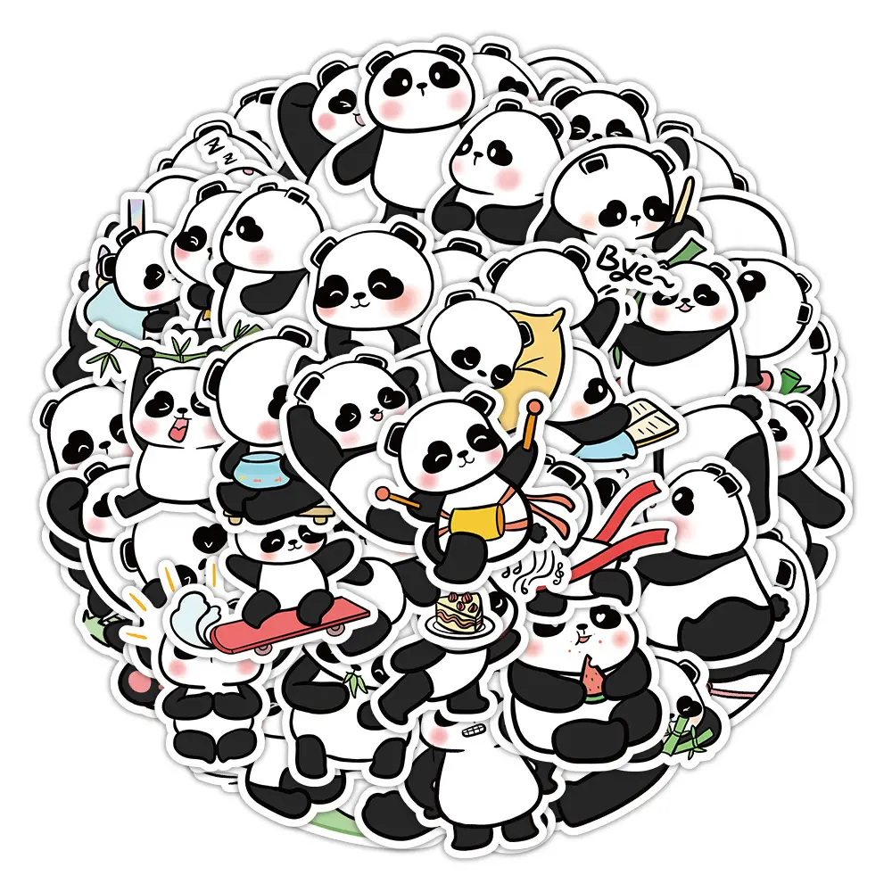 Bonne vente 50 nouveau Original Animal mignon Panda géant dessin animé Graffiti autocollants voiture valise eau tasse autocollants en gros