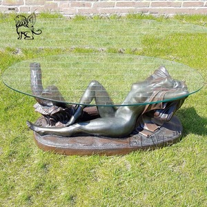 Statue de sirène grandeur nature en bronze, sculpture d'art moderne BLVE, décoration d'intérieur, femme <span class=keywords><strong>nue</strong></span> sexy, table basse pour jardin - Product Image 2