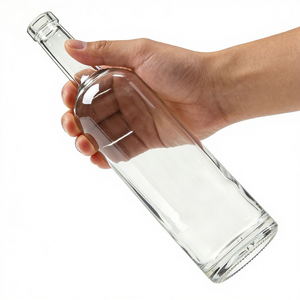 Botella de Vidrio Transparente Personalizada, Extra Flint, Forma Redonda, <span class=keywords><strong>375ml</strong></span> 500ml 750ml, para <span class=keywords><strong>Vodka</strong></span>, Whisky, Vino, con Tapón - Product Image 4