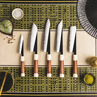 Couteaux de chef à 3 couches pour la cuisine PM204/Version chinoise de l'acier en poudre M390 Ensemble de couteaux de coupe Manche en bois Mkuruti et imitation ivoire