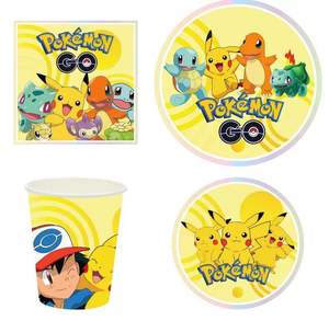 Décoration de fête sur le thème du Nouvel An Pikachu, bannière Poké<span class=keywords><strong>mon</strong></span>, pendentif, nappe, gobelet en papier, assiette à dîner pour Noël - Product Image 2