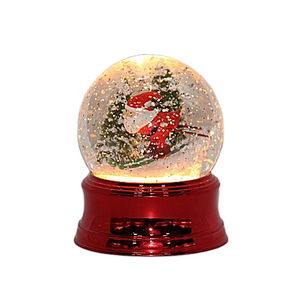 Decoración navideña, bola de cristal, adorno de mesa, luz LED, linterna de nieve de Navidad, soporte USB y música - Product Image 1