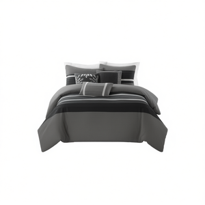 ชุดเครื่องนอน 7 ชิ้น ลายทาง ดีไซน์ทันสมัย ผลิตจากโพลีเอสเตอร์ 100% สำหรับใช้ในบ้าน - Product Image 1