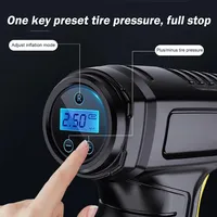 Handheld Inflation Car Tyre Pump Air Compressor USB Rechargeable 120PSI Tire Inflators With LED Light and 3 Nozzle