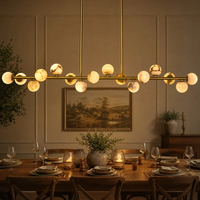Lustre linéaire moderne de luxe nordique en albâtre, suspension simple pour îlot de cuisine, restaurant, salon, décoration intérieure