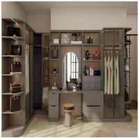 CBMmart Modern Luxury Man Vestidor Walk in Cabinet Closet Armoire Armario de carcasa de madera de roble blanco sólido en venta