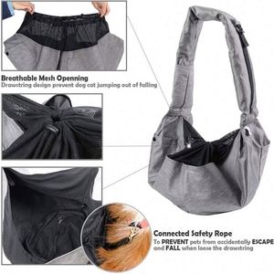 Muestra gratuita: Portador tipo bandolera para perros de 10-20 lbs con hombro acolchado ajustable y cómodo, malla transpirable para viajes con las manos libres - Product Image 4