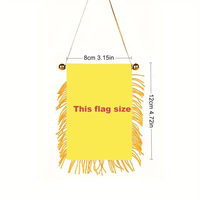 Drapeau marocain double face 3x4 pouces à suspendre à la fenêtre, avec ventouse et bords frangés - Décoration pour rétroviseur de voiture