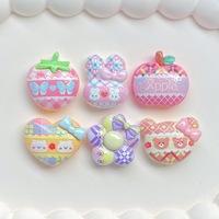 Breloques en résine colorées animaux lapin ours fraise fruit faites à la main pour accessoires de cheveux amusants
