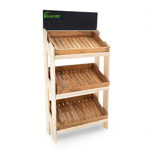 Supermarket <b>Display</b> Shelf with 3 Mango Wood Supermarket Shelf <b>Display</b> Racks Advertising <b>display</b> <b>stand</b> for <b>shop</b> - Product Image 1