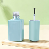 Flacon de vernis à ongles en gel 15 ml, personnalisé avec logo d'usine, couleur unique, flacon rectangulaire vide pour huile à cuticules avec bouchon et pinceau