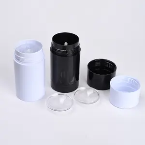 ラウンドツイストアップサーブプラスチックデオドラントチューブ15ml 30ml 50ml 75gブラックホワイトクリア空のプラスチックデオドラントスティックコンテナ