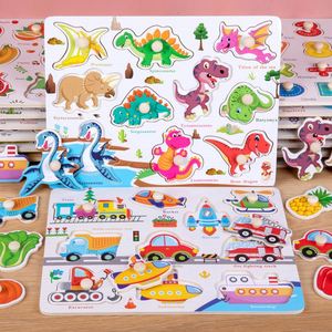 Preschool Education Shape Dinosaur Vehicle Animal Alphabet Number Wooden Peg <b>Puzzle</b> for Toddlers - Product Image 3