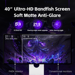 Moniteur de jeu PC ultra-large KUYCON P40K 40 pouces 5K avec luminosité de 400 nits, résolution 5120x2160, taux de rafraîchissement élevé de 120 Hz et support inclus - Product Image 3