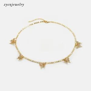 Xingyu Jewelry Butterfly DIY Hand made fashion CZ gold pendant butterfly necklace
