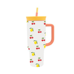 Vaso Térmico de Viaje de 40 oz con Pajita y Asa |   Soporte para Vasos de Coche |   Taza de Acero Inoxidable con Aislamiento al Vacío - Product Image 3