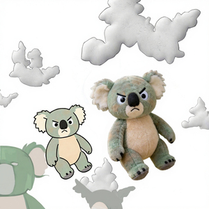 Peluche de Koala Enojado de Algodón Orgánico Personalizado, Adorable Animal de Peluche, Muñeco de Dibujos Animados Suave y Esponjoso, Relleno de Algodón PP, Personalizable - Product Image 3