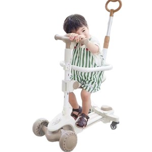 Patinete plegable 3 en 1 para niños con luces, altura ajustable, para niños de 3 a 6 años, vehículo de dos ruedas para montar y deslizarse. - Product Image 5