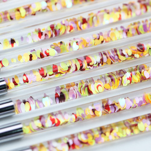 Pinceau à ongles en nylon rond plat pour gel, avec virole sertie, pour dégradé ombré, liner, manucure, salon, décoration d'ongles, outil de peinture - Product Image 2