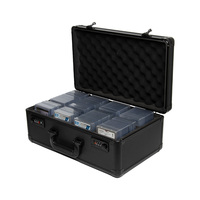 Boîte de rangement pour cartes de sport en aluminium à 4 rangées avec serrure à combinaison pour cartes classées PSA/B/GS/PCA
