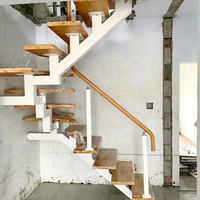 Escalier droit intérieur moderne et écologique à une seule corde, en verre trempé et fer, design personnalisé