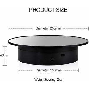 NOVISON Plataforma Giratoria Eléctrica Bidireccional de Plástico de 20 cm, Mesa Giratoria para Exhibición de Joyería y Fotografía Compatible con Múltiples Marcas - Product Image 4