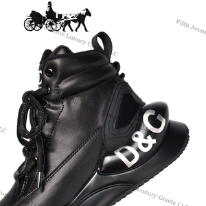 2025 Genuine Leather High-Top Walking <b>Boots</b> Women Black Chunky TPU Outsole Designer Luxury Brand Unisex <b>Trainers</b> - Product Image 5