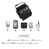 Kit de plafonnier étoilé pour voiture 18W, double tête RGBW, effet étoile filante scintillante, 900 fibres + 240 fibres de 0,75 mm, contrôle par application, en plastique