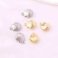 Pendentifs creux en acier inoxydable plaqué argent 11x14MM pour enfants, motif coquillage d'été, pour la fabrication de bijoux DIY, colliers et bracelets
