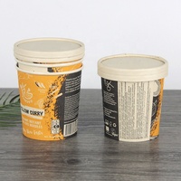 Gobelets et barquettes à soupe en papier ondulé à paroi simple avec logo imprimé personnalisé, couvercle en papier écologique et biodégradable